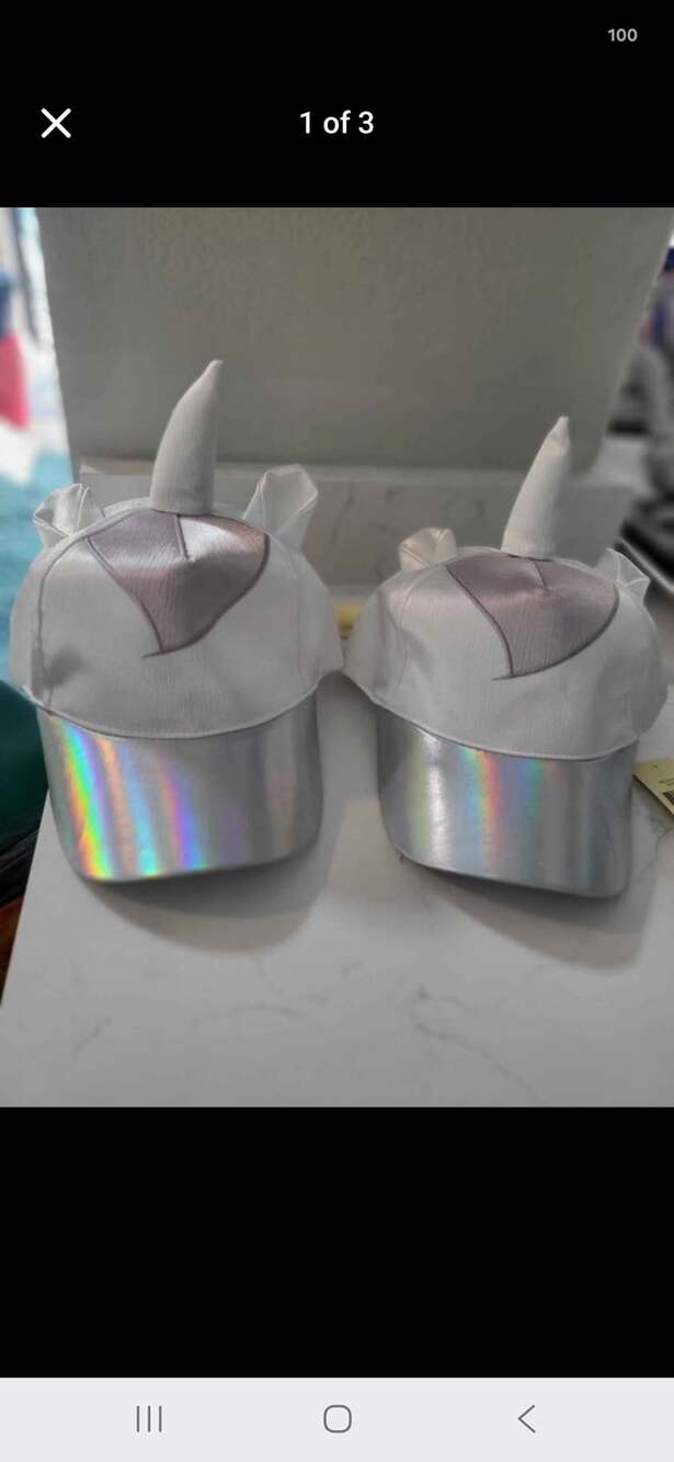 lot of 2 new with tag adult unicorn white hats party costume swinger womens
